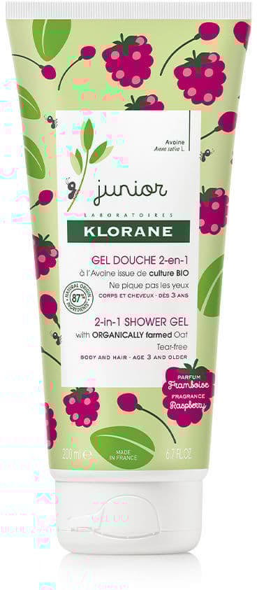Klorane Junior gel de baño cabello y cuerpo frambuesa 200 ml
