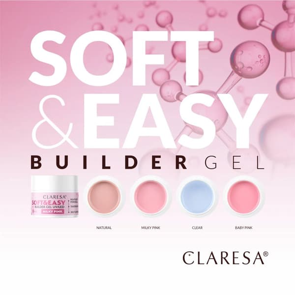 CLARESA Gelknopp SOFT&EASY BUILDER GEL 45 g MJÖLKROSA