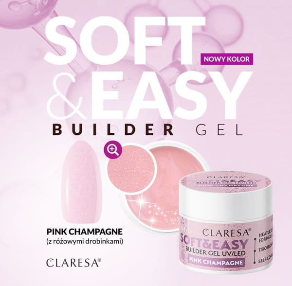 CLARESA SOFT&EASY BUILDER GEL 90 g ROSA CHAMPAGNE