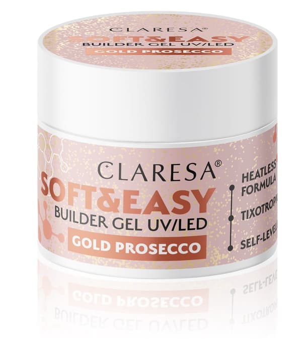 CLARESA Gel knop SOFT&EASY BUILDER GEl 12 g GULD PROSECCO *