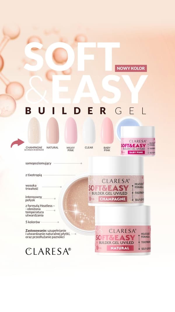 CLARESA Gelknop BLØD&NEM BYGGEREL 90 g CHAMPAGNE *