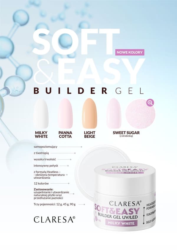 CLARESA SOFT&EASY BUILDER GEL 90 g LJUS BEIGE