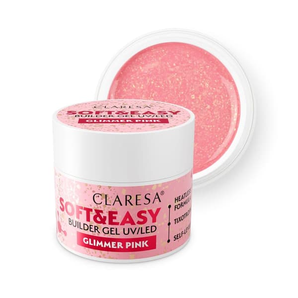 CLARESA geelinuppu SOFT&EASY BUILDER GEL 12 g GLIMMER PINK