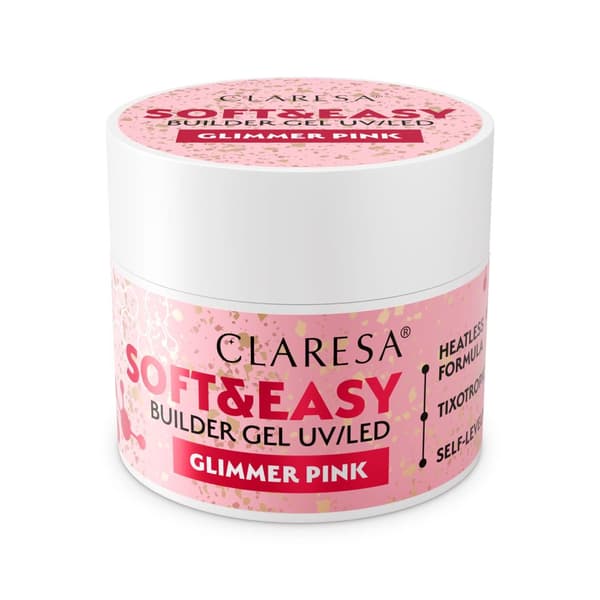 CLARESA geelinuppu SOFT&EASY BUILDER GEL 45 g GLIMMER PINK