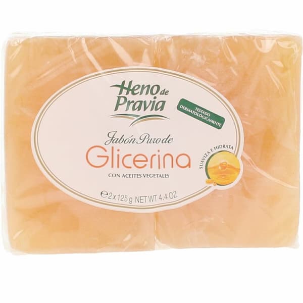 Luonnon glyseriini palasaippua Heno De Pravia Aceites Vegetales 125 g 2 osaa