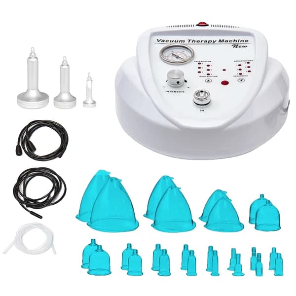 Vacuumterapimaskine, brystforstørrelse, hofte-massage, lymfatisk stimulation,blå 24 kopper