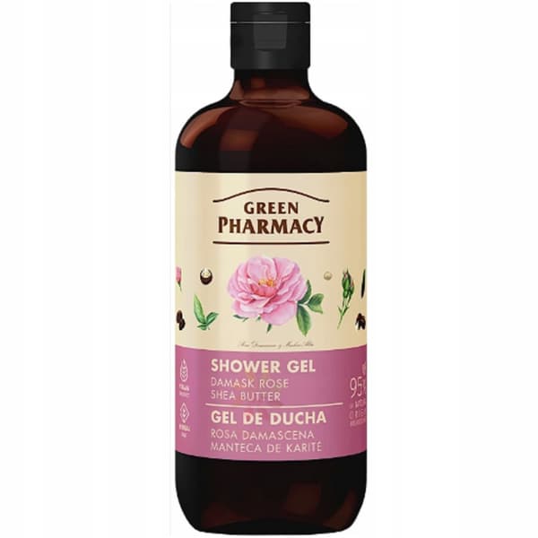 GREEN PHARMACY Showergel DAMASKUSROSE OG SHEASMØR 500 ml