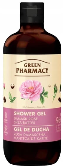 GREEN PHARMACY Showergel DAMASKUSROSE OG SHEASMØR 500 ml
