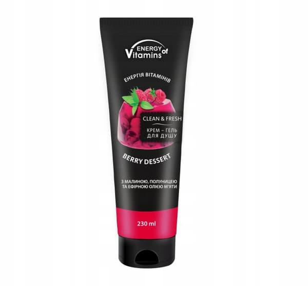 ENERGI AF VITAMINER showergel HINDBÆR DESSERT 230 ml