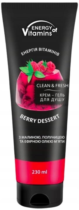 ENERGI AF VITAMINER showergel HINDBÆR DESSERT 230 ml