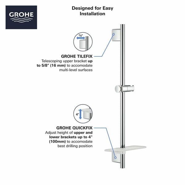 Grohe Rainshower SmartActive Duschstång med tvålkopp 90cm Krom