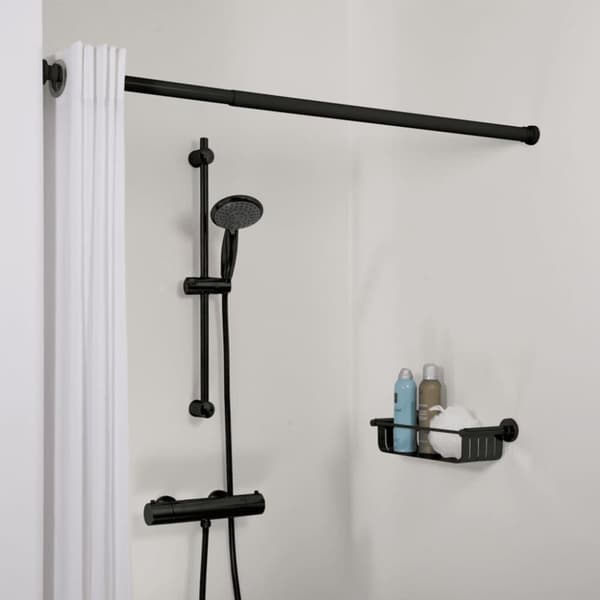 Sealskin Teleskopisk duschdraperistång 80-130 cm svart
