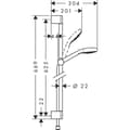 Miniatyrbild 2 av 2: Hansgrohe - Duschset Crometta 1 spray Grön 6 l/min med Unica'Croma stång 65 cm vit/krom