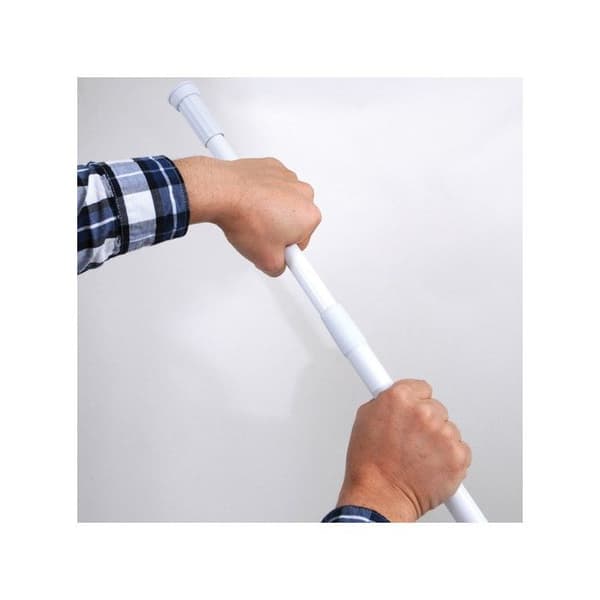 Duschstång i aluminium 110-200cm Vit - Gardinstänger och ringar