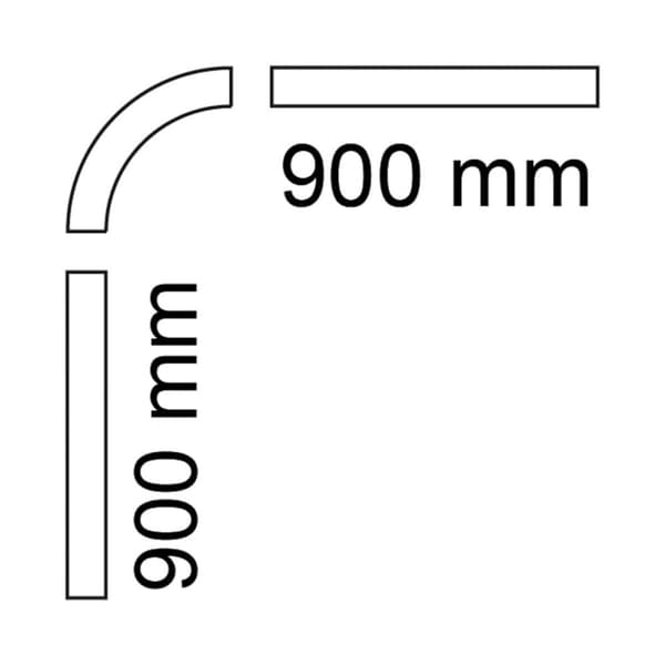 Habo Dusjforhengstang Hjørne 90x90