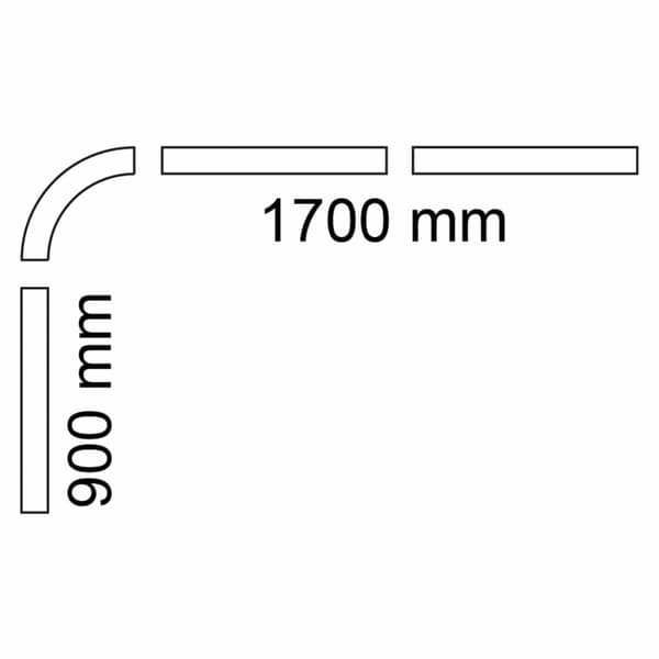 Habo Dusjforhengskinne 90x170cm for badekar med takfeste