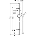 Miniatyrbild 2 av 2: Hansgrohe - Unica Duschstång S Puro 65 cm med duschslang svart borstad krom (28632340)