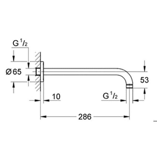 RAINSHOWER fyrkantig duscharm 286mm - GROHE - 28576-000