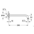 Miniatyrbild 2 av 2: RAINSHOWER fyrkantig duscharm 286mm - GROHE - 28576-000