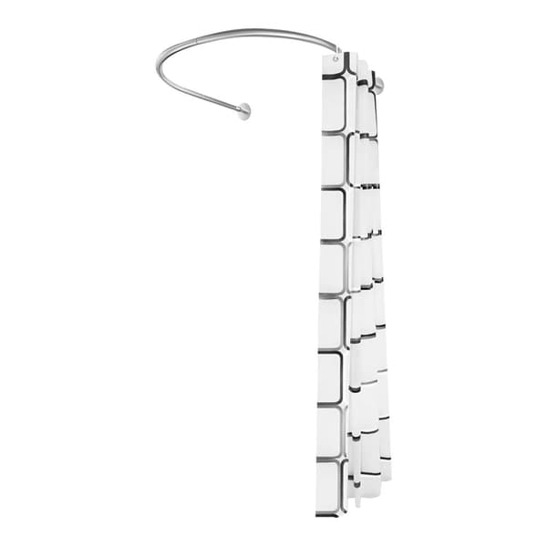 Bruseforhængsstang, Rustfrit Stål, Justerbar Længde 80-130 cm,Regelmæssig, HVID
