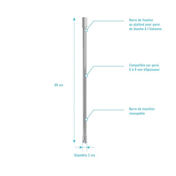 Takfäste för duschkabin - TAKFÄSTBÅNG 60cm Klippbar