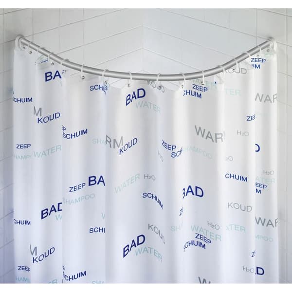 Rundad duschstång - WENKO - Rostfritt stål aluminium - 80x80-90x90 cm - Blank