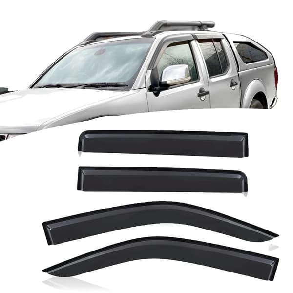 Nissan Navara D40 Vinduesafdækning, Vejrbeskyttelse, Mat Sort, Sæt af 4,D40 2006-2014