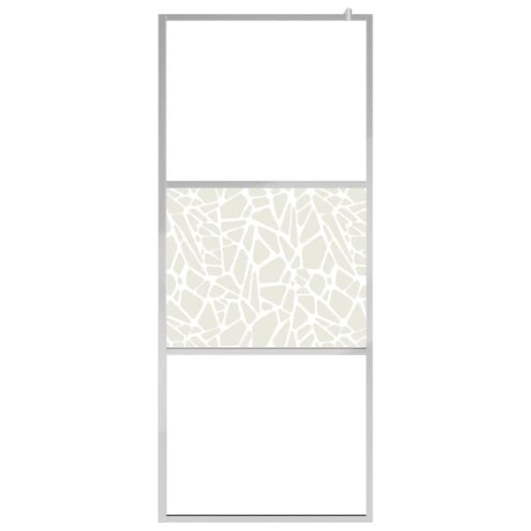 vidaXL brusevæg ESG-glas med stendesign 100x195 cm