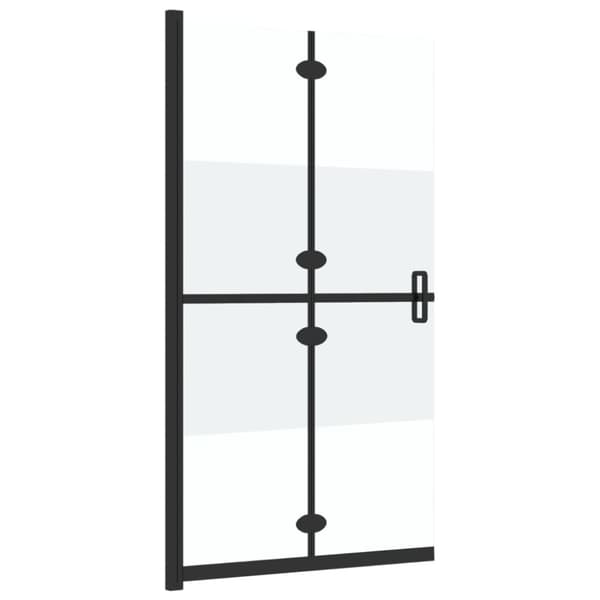 vidaXL foldbar brusevæg 110x190 cm halvt matteret sikkerhedsglas