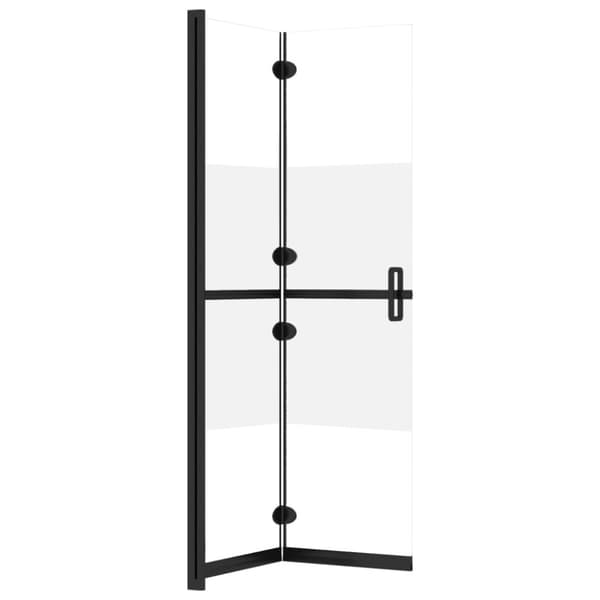 vidaXL foldbar brusevæg 110x190 cm halvt matteret sikkerhedsglas