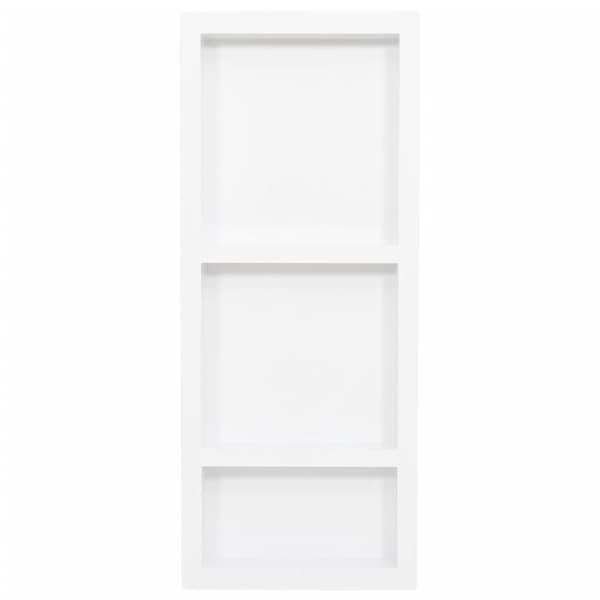vidaXL bruseniche med 3 rum 41x99x9 cm mat hvid