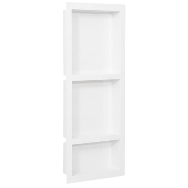 vidaXL bruseniche med 3 rum 41x99x9 cm mat hvid