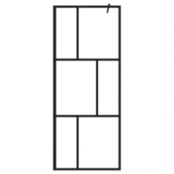 vidaXL Duschvägg med hylla svart 80x195 cm ESG-glas&aluminium