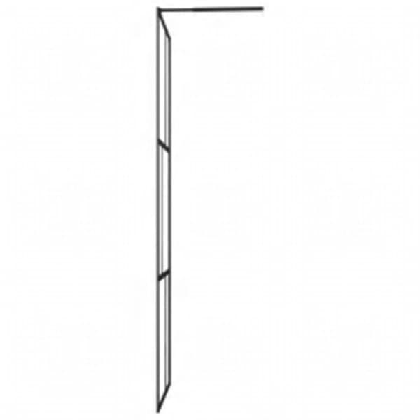 vidaXL Duschvägg med hylla svart 80x195 cm ESG-glas&aluminium