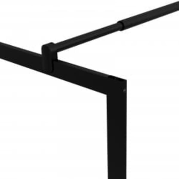 vidaXL Duschvägg med hylla svart 80x195 cm ESG-glas&aluminium