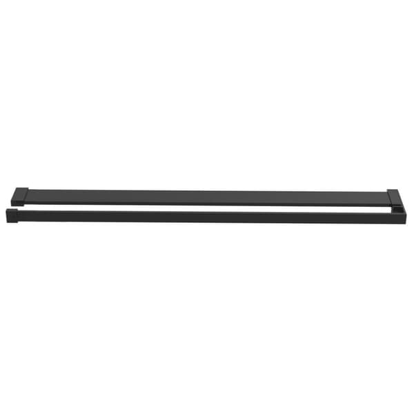 vidaXL Duschvägg med hylla svart 80x195 cm ESG-glas&aluminium