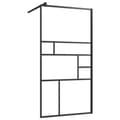 Miniatyrbilde 3 av 11: vidaXL Dusjvegg med hylle svart 90x195 cm ESG-glass og aluminium