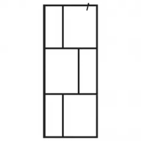 vidaXL Duschvägg med hylla svart 100x195 cm ESG-glas&aluminium