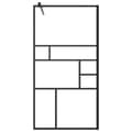 Miniatyrbild 3 av 11: vidaXL Duschvägg med hylla svart 100x195 cm ESG-glas&aluminium