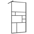 Miniatyrbild 2 av 11: vidaXL Duschvägg med hylla svart 100x195 cm ESG-glas&aluminium