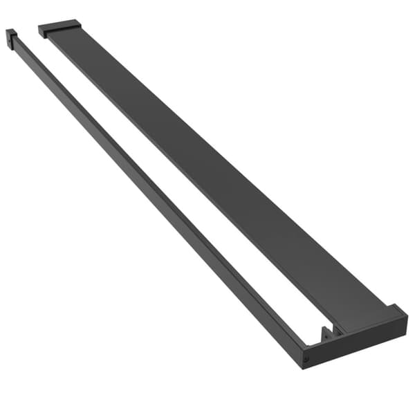 vidaXL Duschvägg med hylla svart 100x195 cm ESG-glas&aluminium