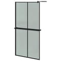 Miniatyrbild 1 av 11: vidaXL Duschvägg med hylla svart 100x195 cm ESG-glas&aluminium