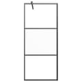 Miniatyrbilde 4 av 11: vidaXL Dusjvegg med hylle svart 100x195 cm ESG-glass og aluminium
