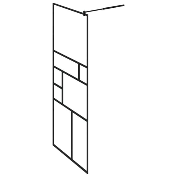 vidaXL brusevæg med hylde 80x195 cm sikkerhedsglas og aluminium sort