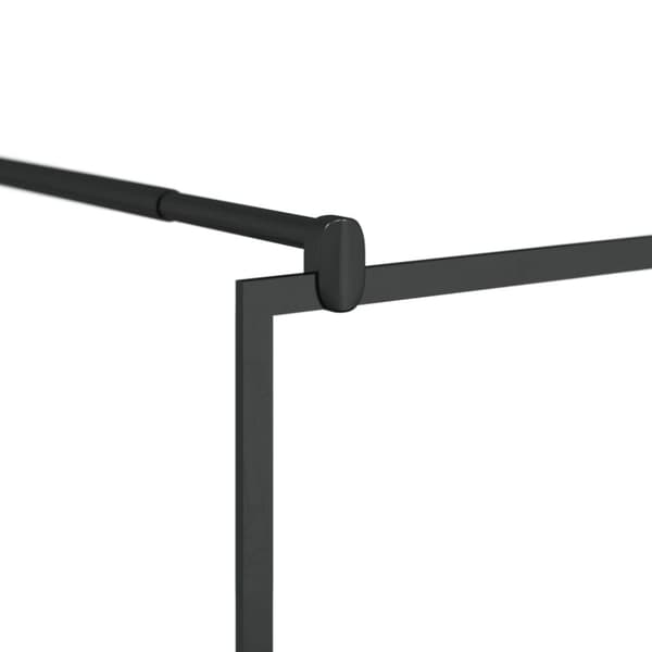vidaXL brusevæg med hylde 80x195 cm sikkerhedsglas og aluminium sort