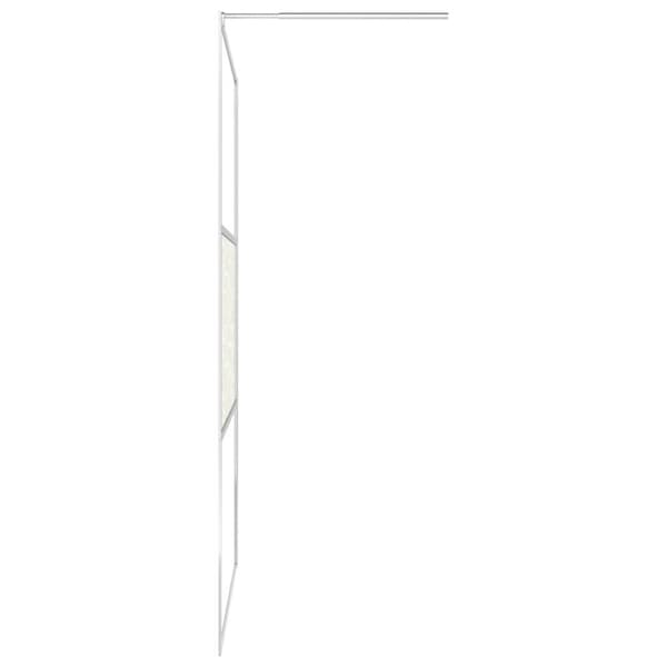 vidaXL brusevæg med hylde 90x195 cm sikkerhedsglas og aluminium krom