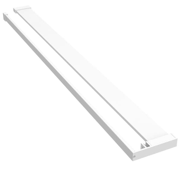 vidaXL brusevæg med hylde 115x195 cm sikkerhedsglas og aluminium hvid