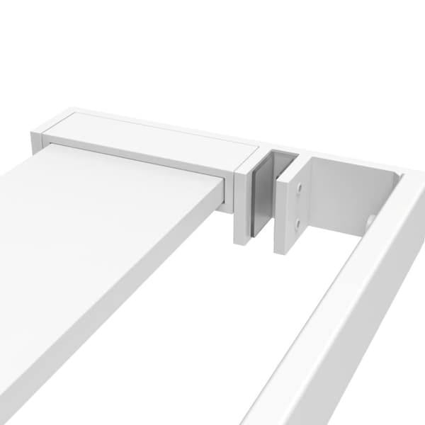 vidaXL brusevæg med hylde 115x195 cm sikkerhedsglas og aluminium hvid