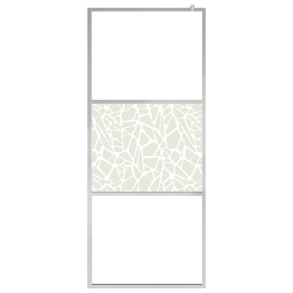 vidaXL brusevæg med hylde 80x195 cm sikkerhedsglas og aluminium krom