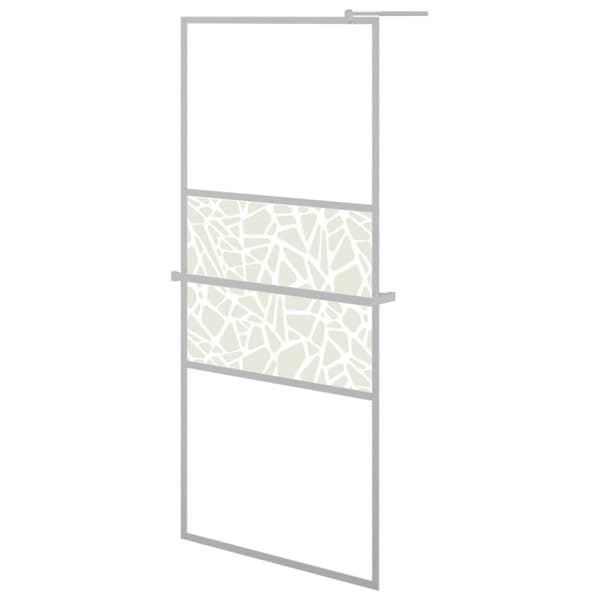 vidaXL brusevæg med hylde 80x195 cm sikkerhedsglas og aluminium krom